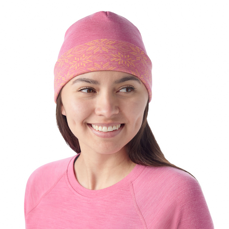 Smartwool Thermal Reversible Cuffed Beanie Garden Pink Digging Snow / New